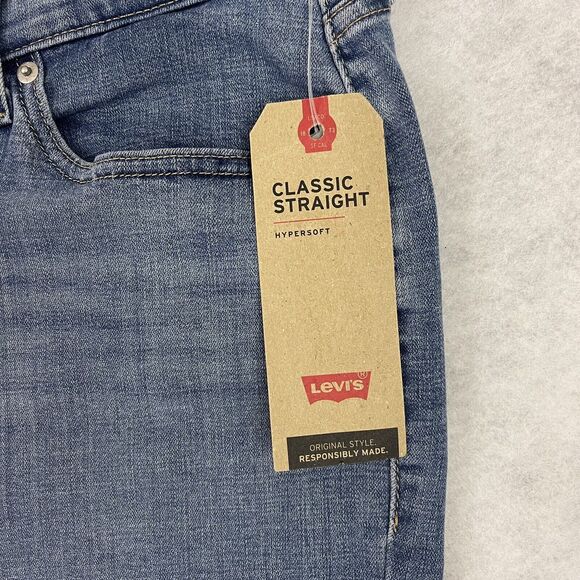 Levi's Classic Straight Jeans Womens Size 24W Blue Mid Rise Denim MSRP $69.50 - Picture 10 of 16